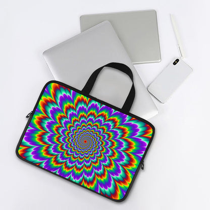 Psychedelic Expansion Optical Illusion Laptop Sleeve With Handle