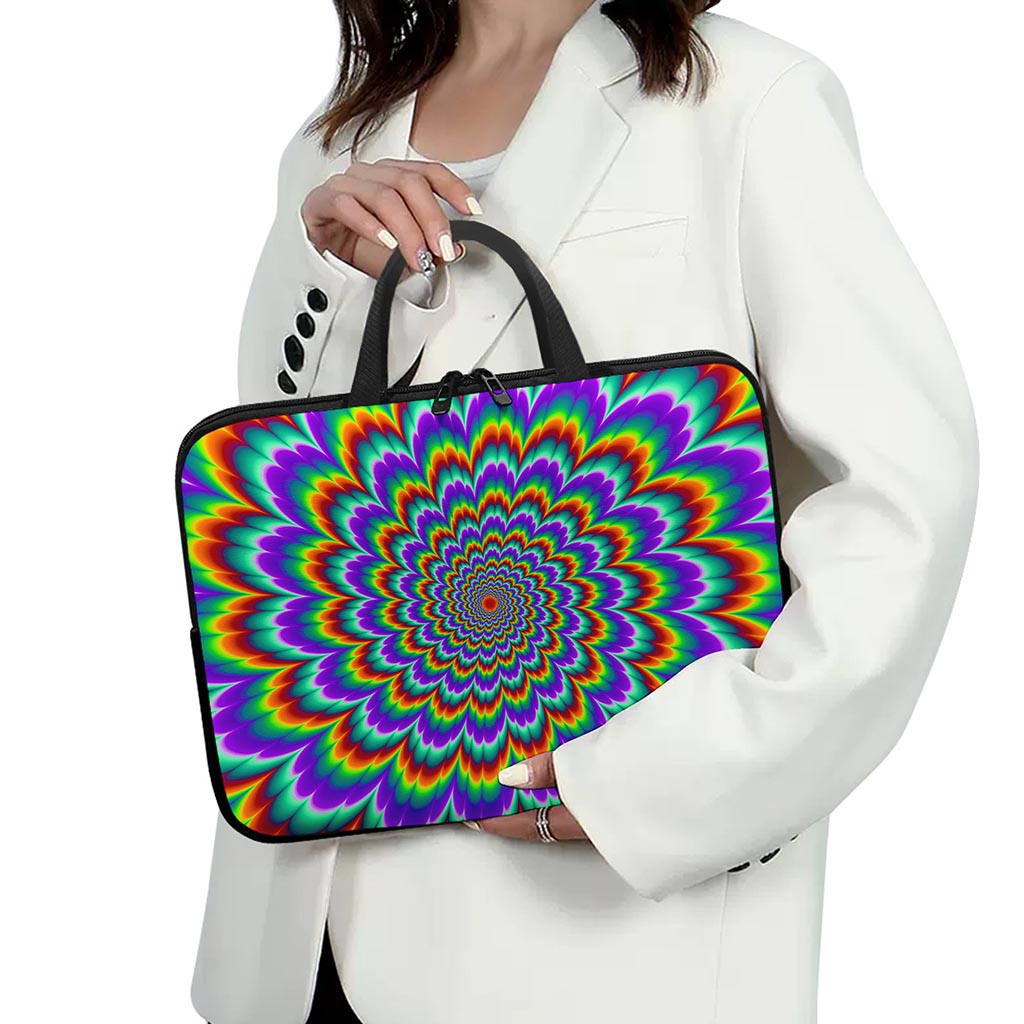 Psychedelic Expansion Optical Illusion Laptop Sleeve With Handle