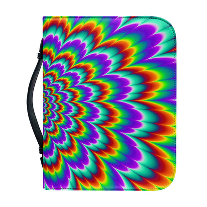 Psychedelic Expansion Optical Illusion Leather Bible Cover