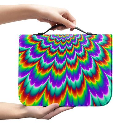 Psychedelic Expansion Optical Illusion Leather Bible Cover