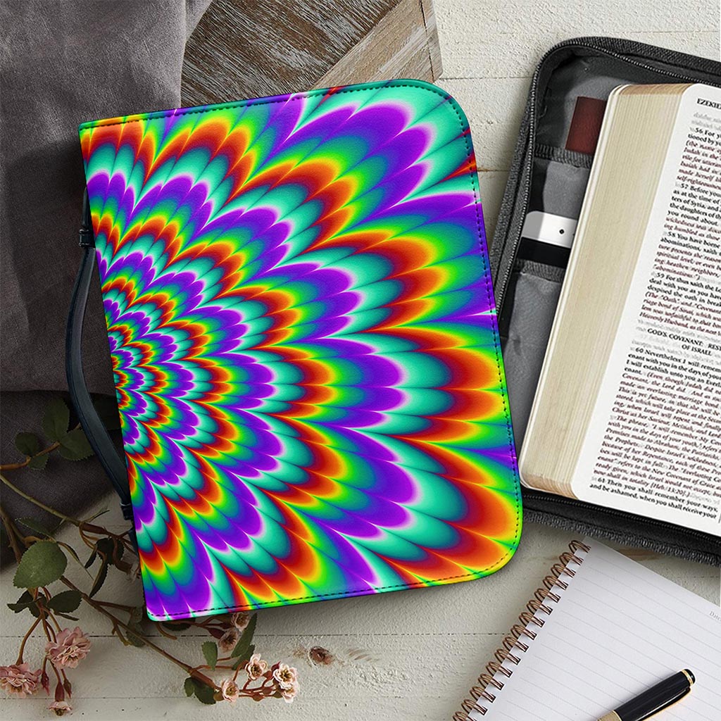 Psychedelic Expansion Optical Illusion Leather Bible Cover