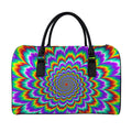 Psychedelic Expansion Optical Illusion Leather Duffel Bag