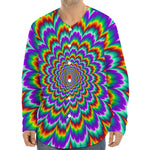 Psychedelic Expansion Optical Illusion Long Sleeve Baseball Jersey