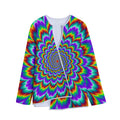 Psychedelic Expansion Optical Illusion Long Sleeve Short Coat