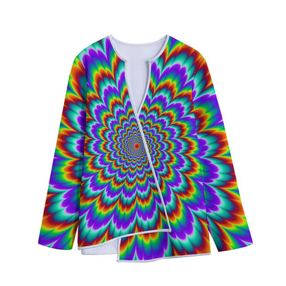 Psychedelic Expansion Optical Illusion Long Sleeve Short Coat