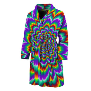 Psychedelic Expansion Optical Illusion Men's Bathrobe