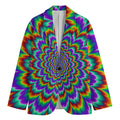 Psychedelic Expansion Optical Illusion Men's Cotton Blazer