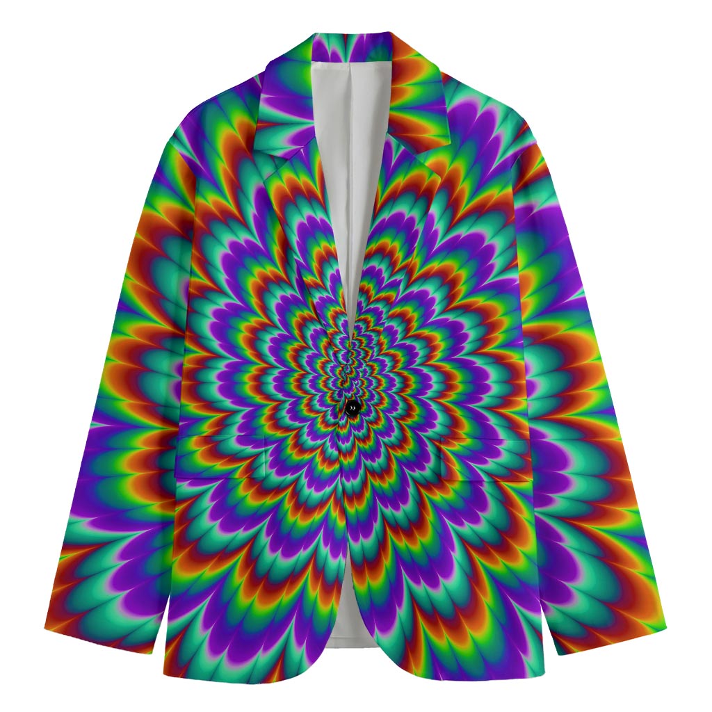 Psychedelic Expansion Optical Illusion Men's Cotton Blazer