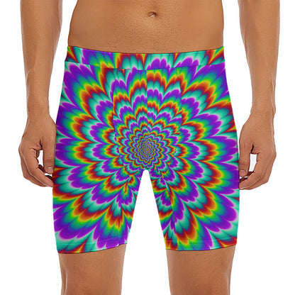 Psychedelic Expansion Optical Illusion Men's Long Boxer Briefs