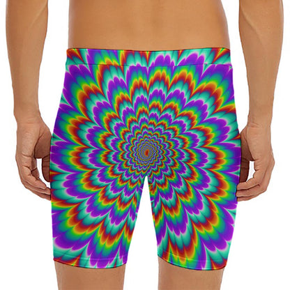 Psychedelic Expansion Optical Illusion Men's Long Boxer Briefs