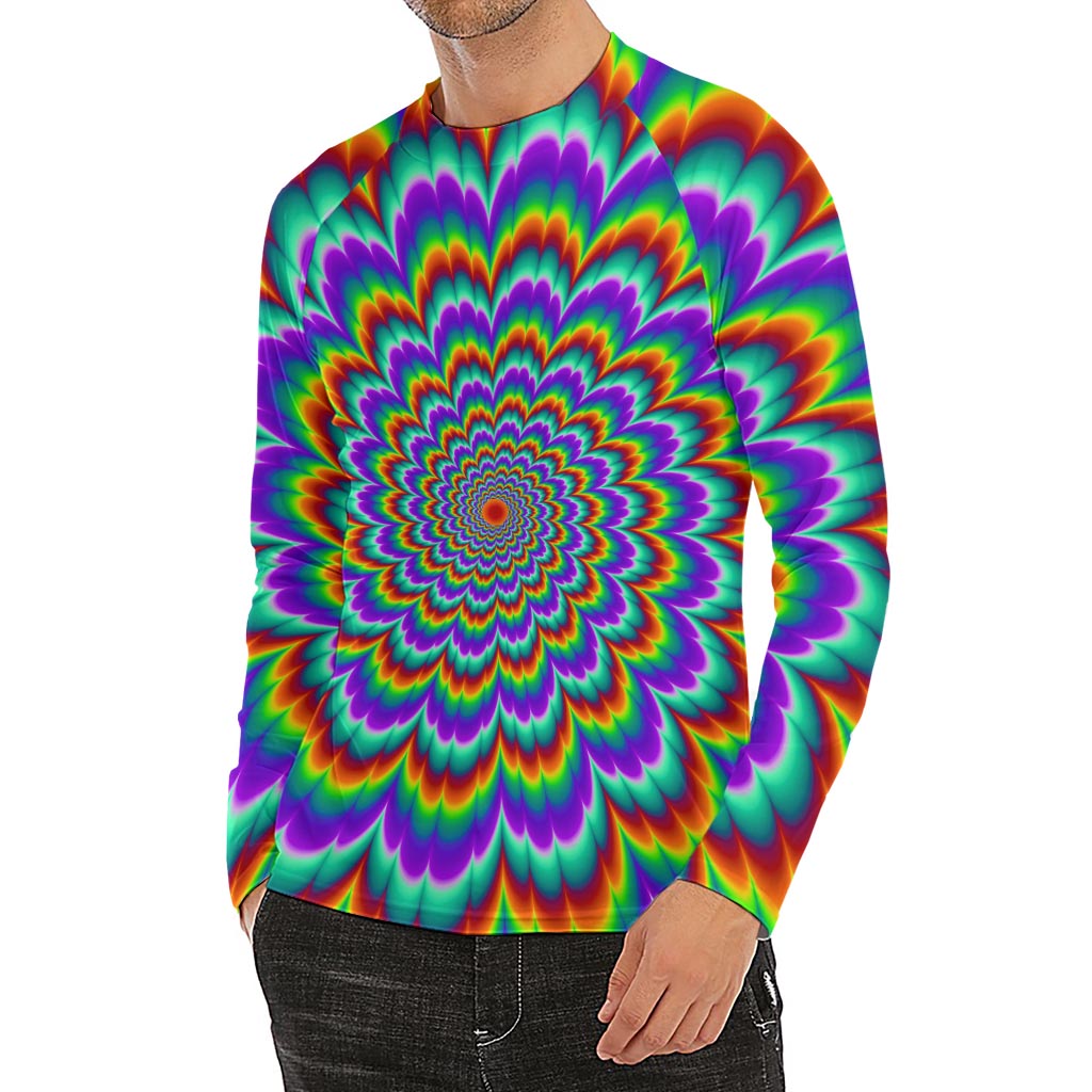 Psychedelic Expansion Optical Illusion Men's Long Sleeve Rash Guard