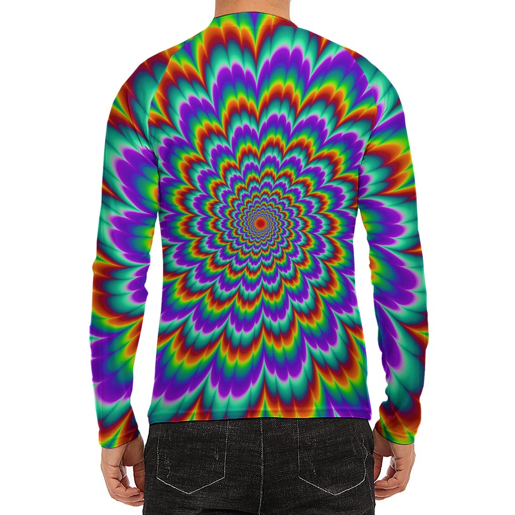 Psychedelic Expansion Optical Illusion Men's Long Sleeve Rash Guard