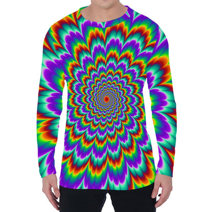 Psychedelic Expansion Optical Illusion Men's Long Sleeve T-Shirt
