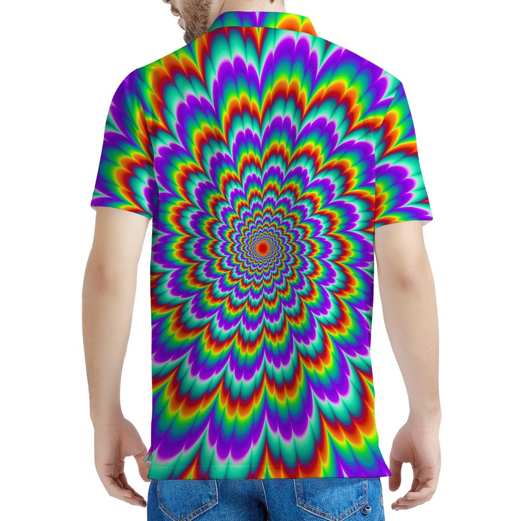 Psychedelic Expansion Optical Illusion Men's Polo Shirt