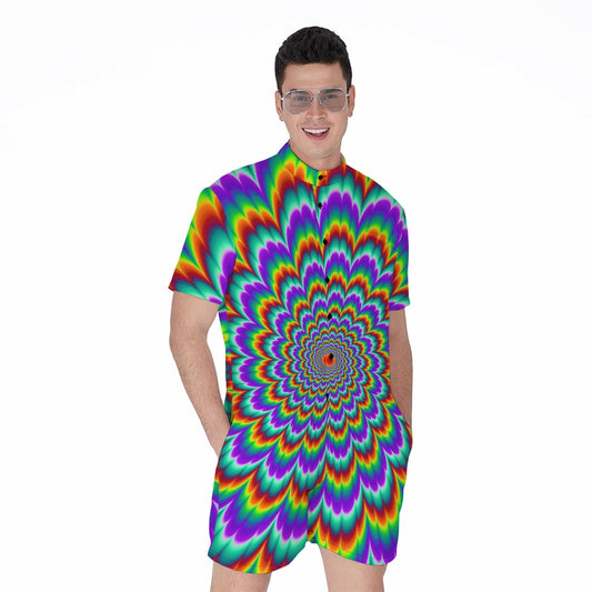 Psychedelic Expansion Optical Illusion Men's Rompers