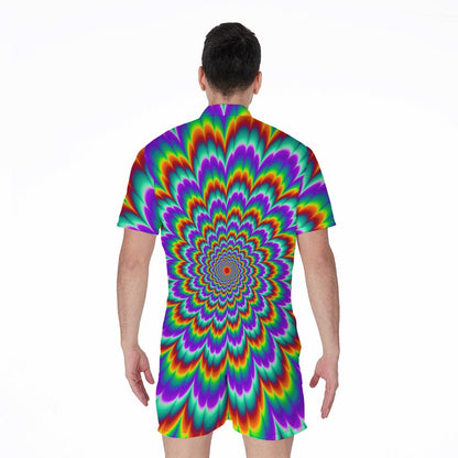 Psychedelic Expansion Optical Illusion Men's Rompers