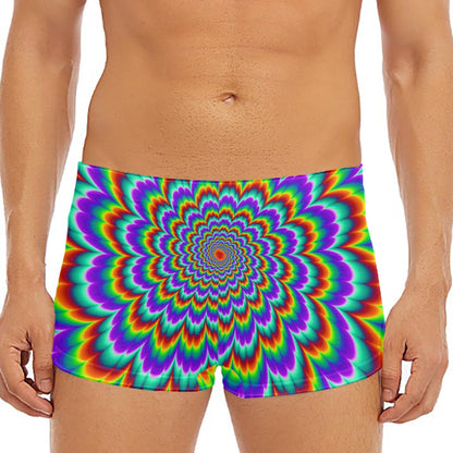 Psychedelic Expansion Optical Illusion Men's Short Boxer Briefs