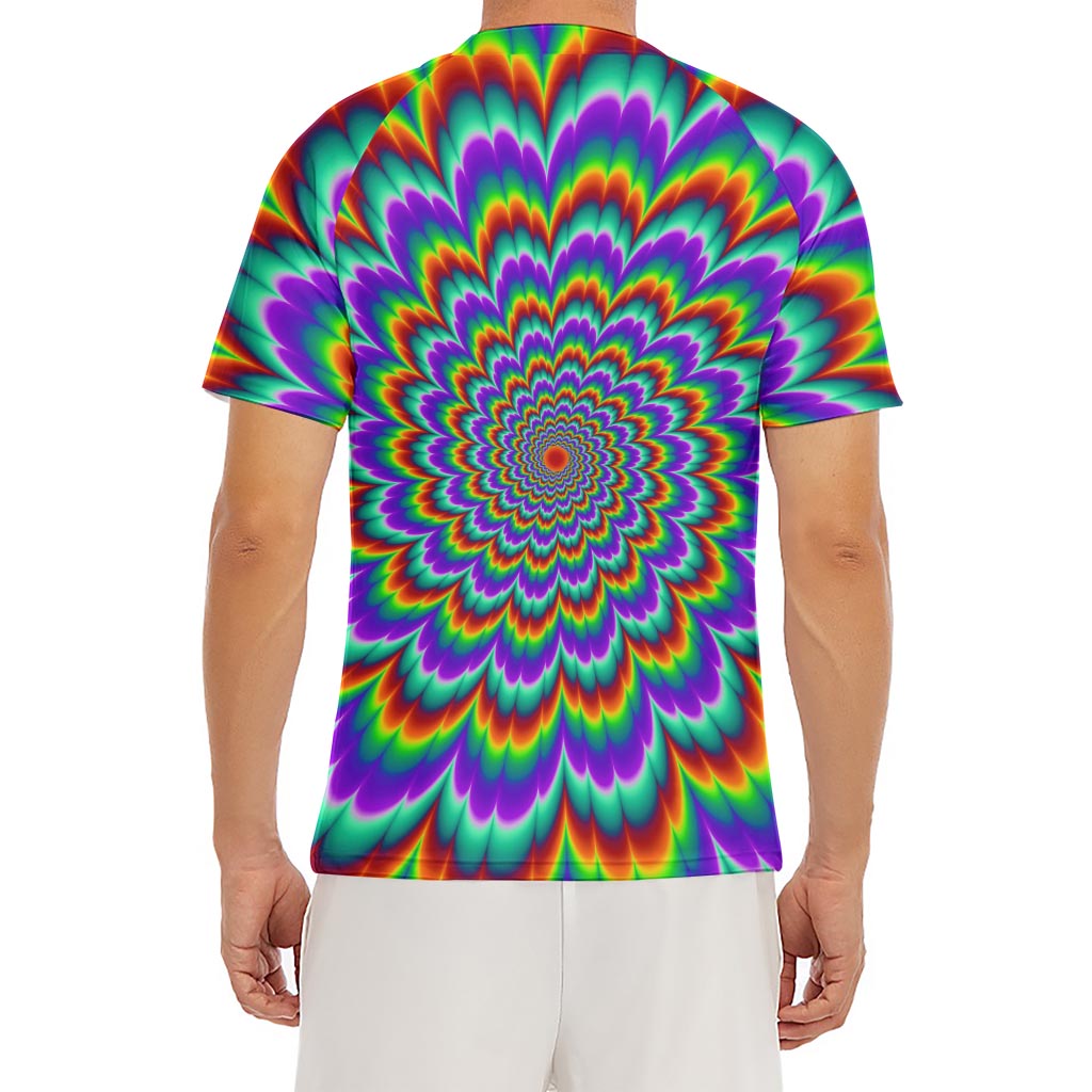 Psychedelic Expansion Optical Illusion Men's Short Sleeve Rash Guard