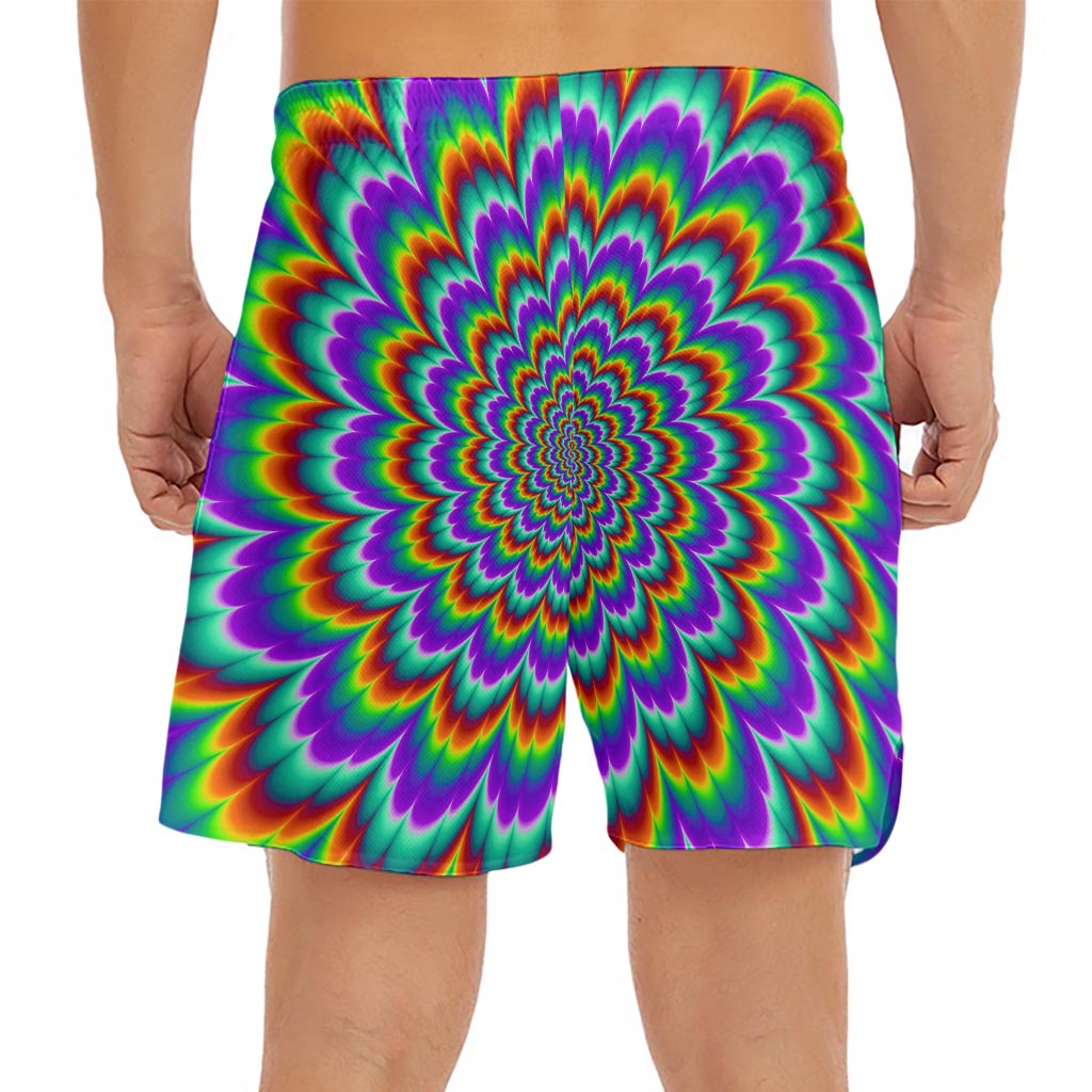 Psychedelic Expansion Optical Illusion Men's Split Running Shorts
