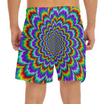 Psychedelic Expansion Optical Illusion Men's Split Running Shorts