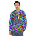 Psychedelic Expansion Optical Illusion Men's Velvet Pullover Hoodie