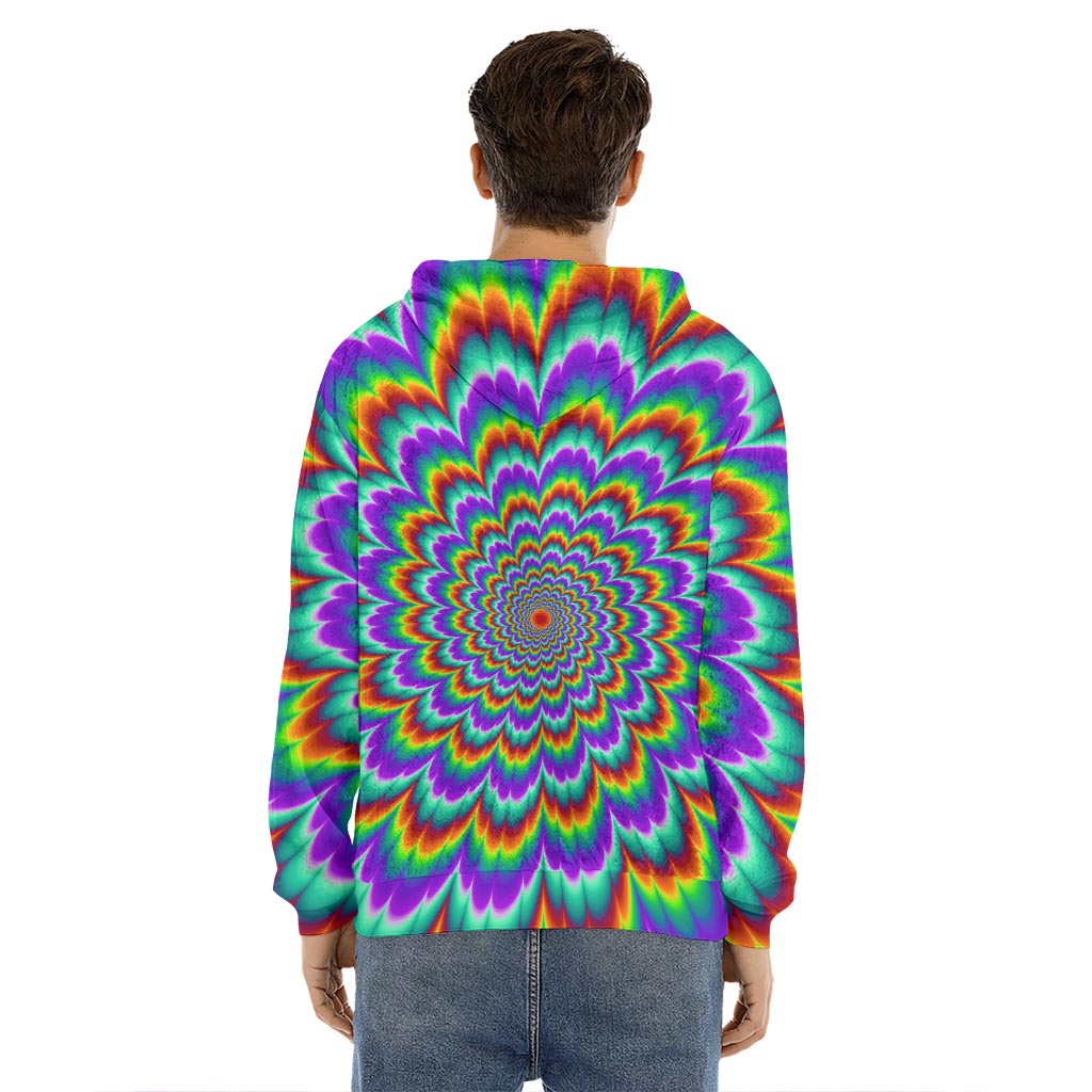 Psychedelic Expansion Optical Illusion Men's Velvet Pullover Hoodie
