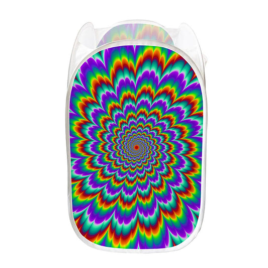 Psychedelic Expansion Optical Illusion Mesh Laundry Hamper