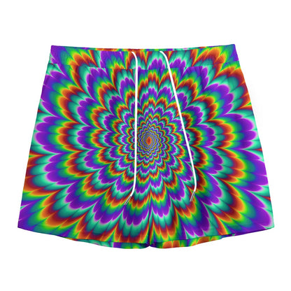 Psychedelic Expansion Optical Illusion Mesh Shorts