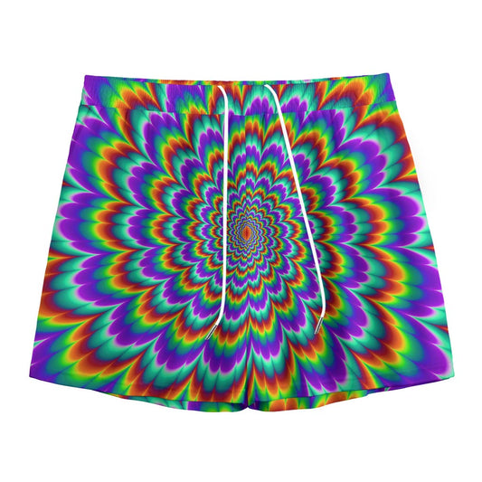 Psychedelic Expansion Optical Illusion Mesh Shorts