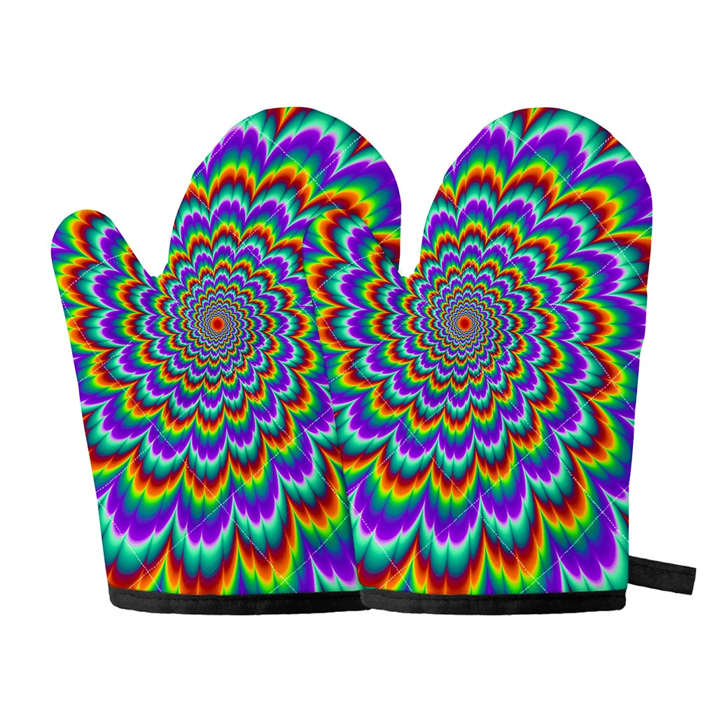Psychedelic Expansion Optical Illusion Oven Mitts