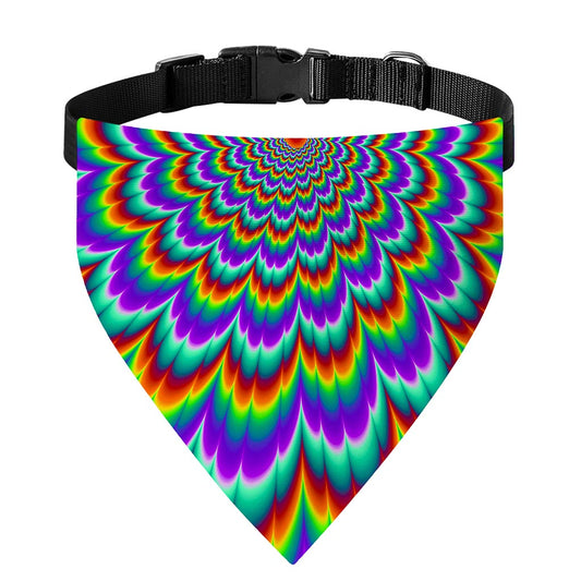 Psychedelic Expansion Optical Illusion Over The Collar Dog Bandana