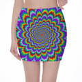Psychedelic Expansion Optical Illusion Pencil Mini Skirt