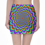 Psychedelic Expansion Optical Illusion Pencil Mini Skirt