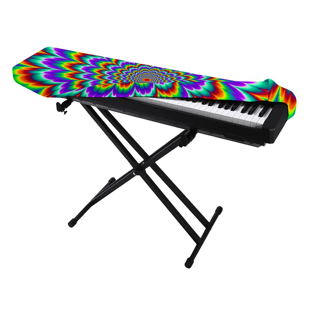 Psychedelic Expansion Optical Illusion Piano Keyboard Cover