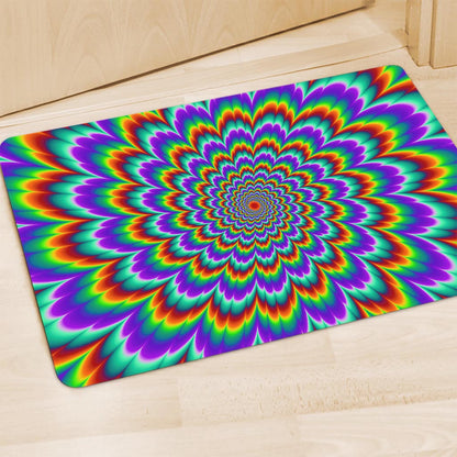 Psychedelic Expansion Optical Illusion Polyester Doormat