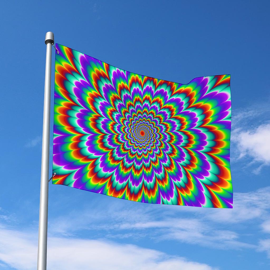 Psychedelic Expansion Optical Illusion Polyester Flag