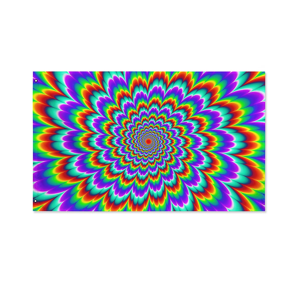 Psychedelic Expansion Optical Illusion Polyester Flag