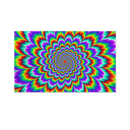 Psychedelic Expansion Optical Illusion Polyester Flag