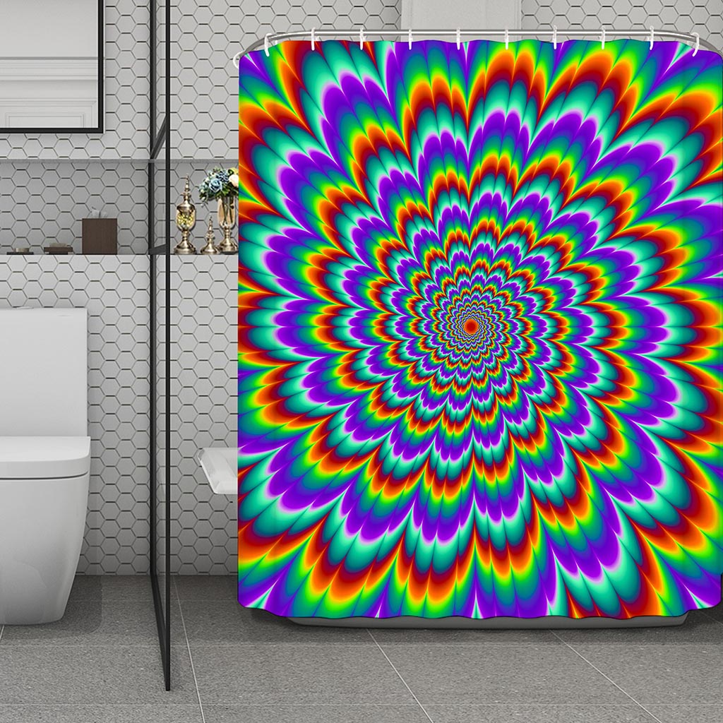 Psychedelic Expansion Optical Illusion Polyester Shower Curtain