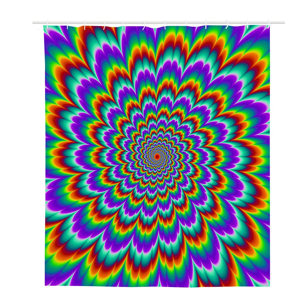 Psychedelic Expansion Optical Illusion Polyester Shower Curtain