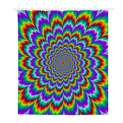 Psychedelic Expansion Optical Illusion Polyester Shower Curtain