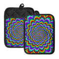 Psychedelic Expansion Optical Illusion Pot Holders With Pocket