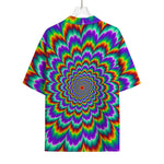 Psychedelic Expansion Optical Illusion Rayon Hawaiian Shirt