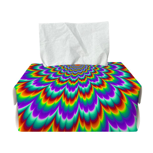 Psychedelic Expansion Optical Illusion Rectangle Tissue Box Cover
