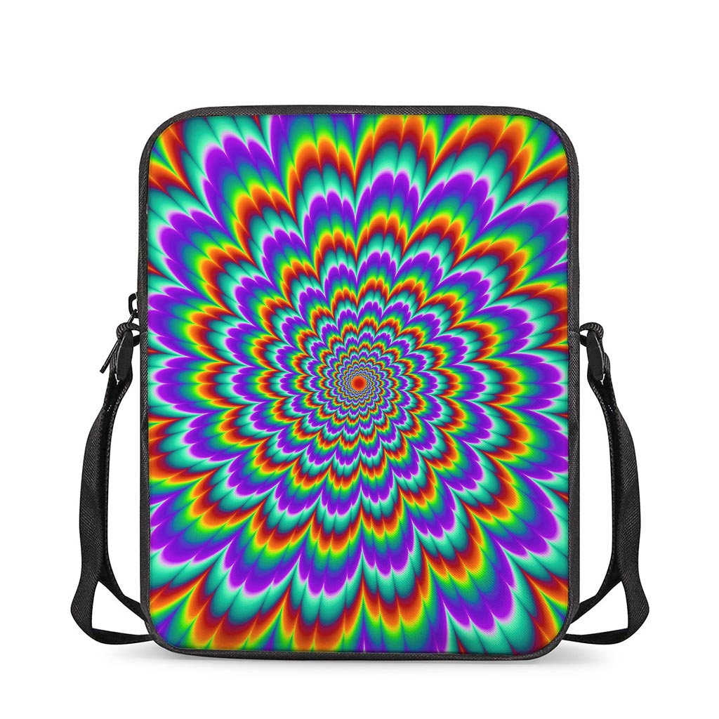 Psychedelic Expansion Optical Illusion Rectangular Crossbody Bag