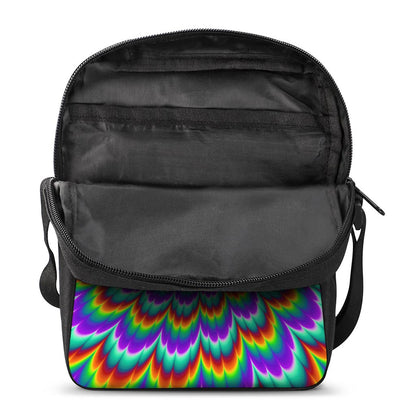 Psychedelic Expansion Optical Illusion Rectangular Crossbody Bag