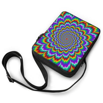 Psychedelic Expansion Optical Illusion Rectangular Crossbody Bag