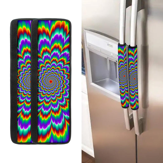 Psychedelic Expansion Optical Illusion Refrigerator Handle Covers