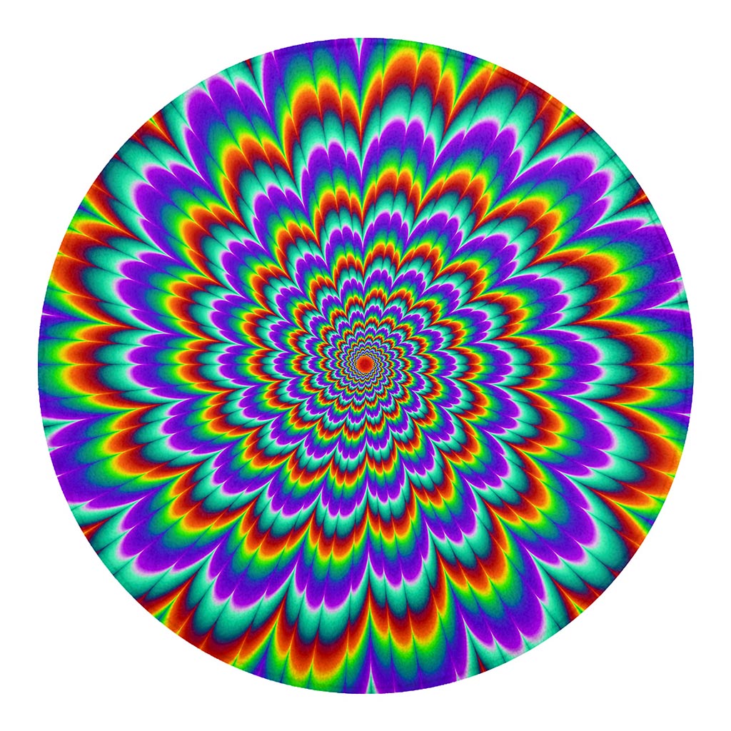 Psychedelic Expansion Optical Illusion Round Blanket