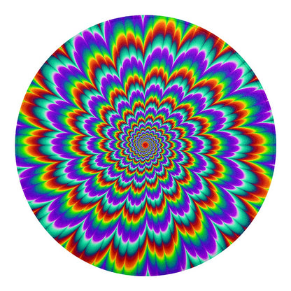 Psychedelic Expansion Optical Illusion Round Blanket